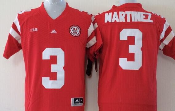 Men Nebraska Huskers 3 Martinez Red NCAA jerseys